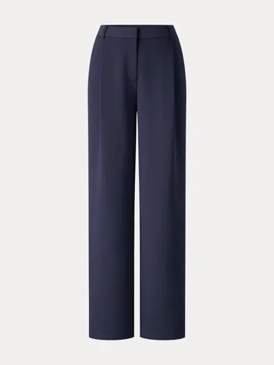 Oglmove Crosshatch Ponte High-rise Straight-leg Tuck Pants With Pockets In Yellow