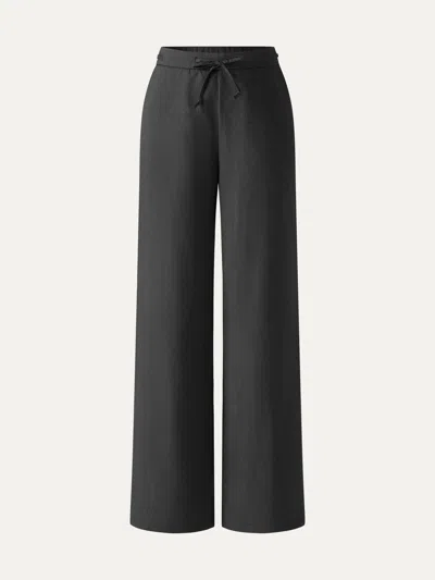 Oglmove Drawstring Wide Leg Pant With Pockets In Black