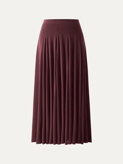 Oglmove Eco-miyamoon® Godet Hem Pull-on Maxi Skirt In Wine