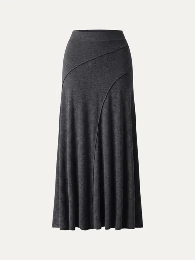 Oglmove Eco-mousse® Drapey A-line Maxi Skirt In Heather Night Charcoal