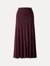 Oglmove Eco-mousse® Drapey A-line Maxi Skirt In Ruby Red