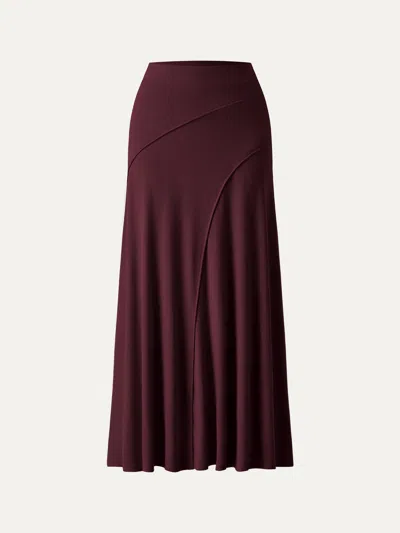 Oglmove Eco-mousse® Drapey A-line Maxi Skirt In Ruby Red