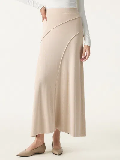 Oglmove Eco-mousse® Drapey A-line Midi Skirt In Natural Calico