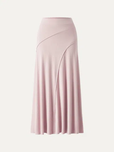 Oglmove Eco-mousse® Drapey A-line Midi Skirt In Powder Pink