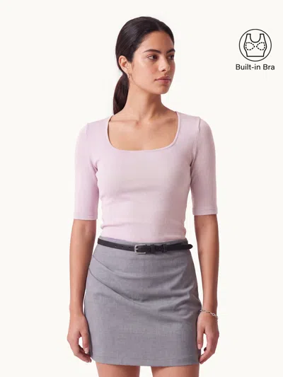 Oglmove Eco-mousse® Elbow Sleeve Bra Top In Light Pink