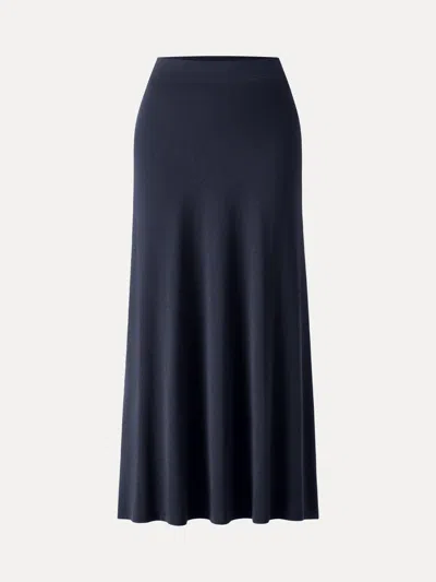 Oglmove Eco-mousse® High-rise A-line Maxi Skirt In Smoky Navy