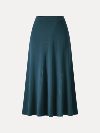 Oglmove Eco-mousse® High-rise Curved-seam A-line Midi Skirt In Forest Night