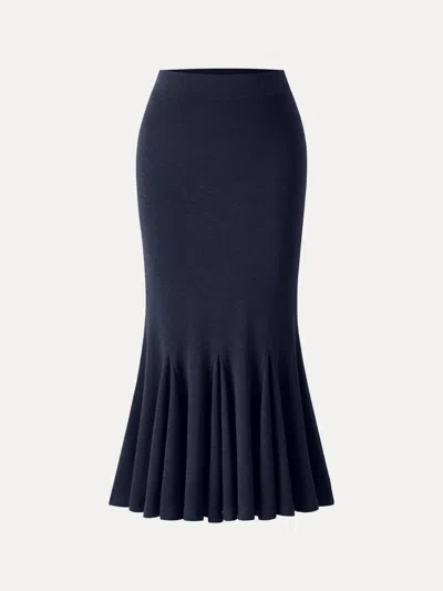 Oglmove Eco-mousse® High-rise Mermaid Midi Skirt In Midnight Navy