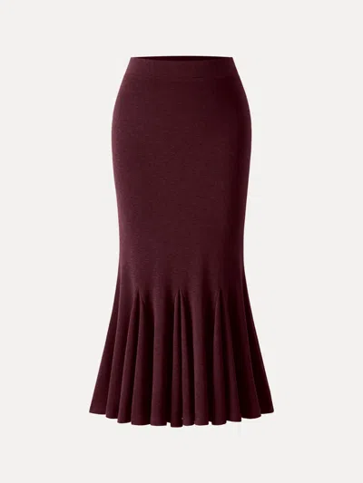 Oglmove Eco-mousse® High-rise Mermaid Midi Skirt In Ruby Red
