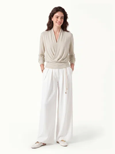 Oglmove Eco-mousse® Long Sleeve Banded Hem Top In Misty Mist