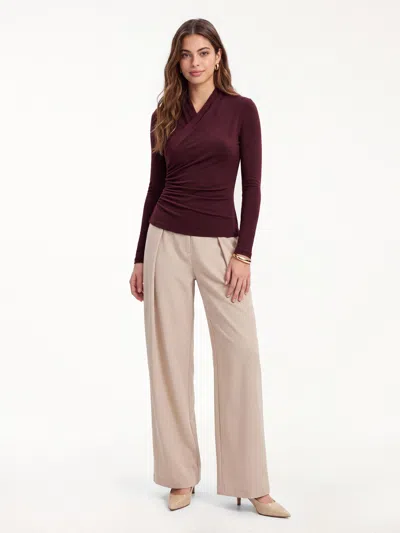 Oglmove Eco-mousse® Long Sleeve Ruched Top In Ruby