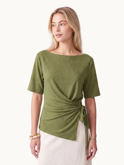 Oglmove Eco-mousse® Short Sleeve Tie-side Top In Citrus Green