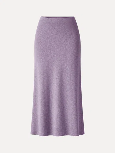 Oglmove Eco-mousse® Side-slit A-line Midi Skirt In Lilac Purple