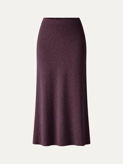 Oglmove Eco-mousse® Side-slit A-line Midi Skirt In Raisin Purple