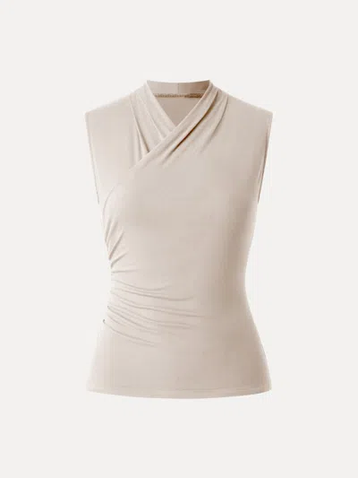 Oglmove Effortless Surplice Second-skin Tank In Gray