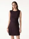 Oglmove Effortless Wide Shoulder Tucked Asymmetrical Hem Sleeveless Top