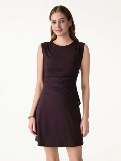 Oglmove Effortless Wide Shoulder Tucked Asymmetrical Hem Sleeveless Top