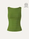 Oglmove Elastic Open Back Bra Tank In Green