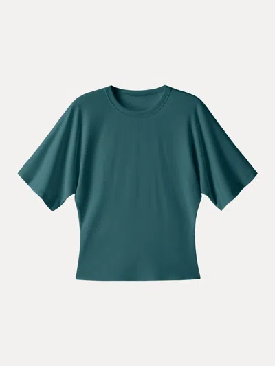 Oglmove Elevated Cotton-blend Essential Tee In Blue