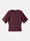 Oglmove Elevated Cotton-blend Essential Tee In Burgundy