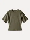 Oglmove Elevated Cotton-blend Essential Tee In Green