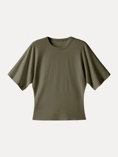 Oglmove Elevated Cotton-blend Essential Tee In Green