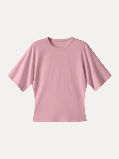 Oglmove Elevated Cotton-blend Essential Tee In Pink