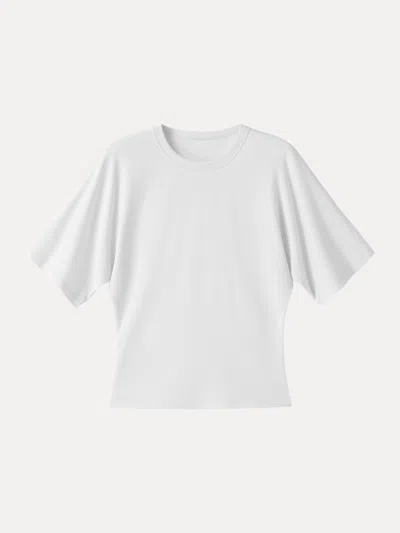 Oglmove Elevated Cotton-blend Essential Tee In White