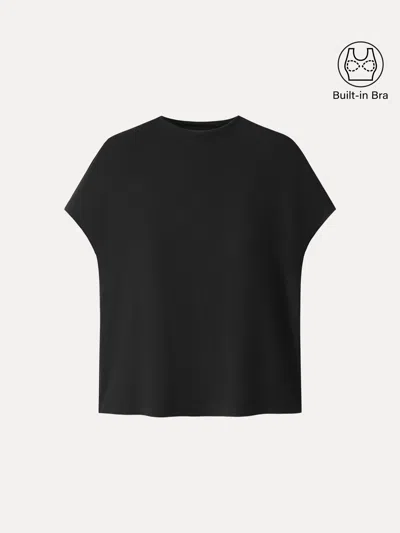 Oglmove Essential Mockneck Short Sleeves Bra Top In Black