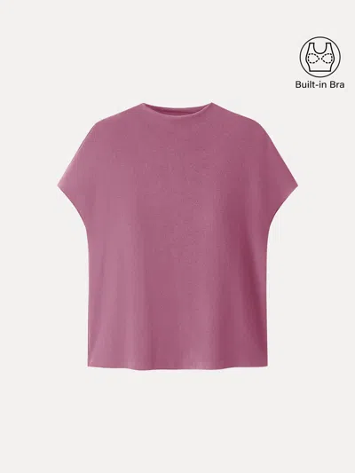 Oglmove Essential Mockneck Short Sleeves Bra Top In Pink