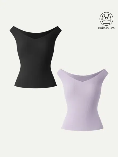 Oglmove Essential V-neck New Airy Bra Top
