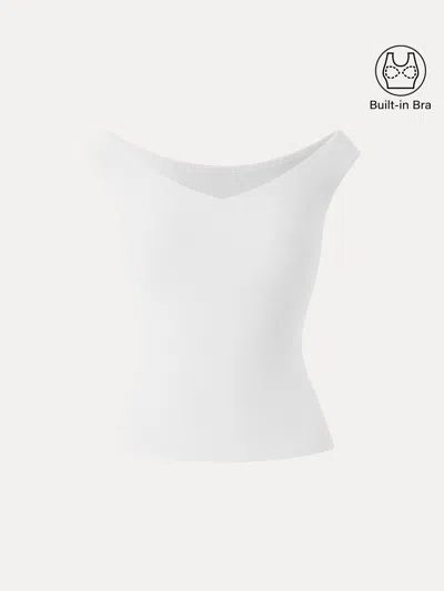 Oglmove Essential V-neck New Airy Bra Top In White
