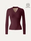 Oglmove Essential V-neck Wide Binding Slimming Bra Top In Ruby