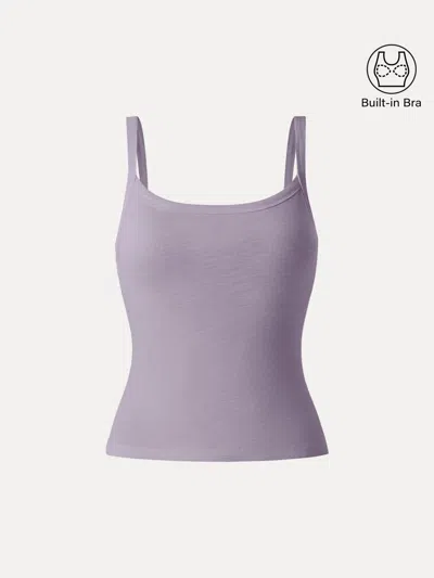 Oglmove Everyday Cotton Low Back New Airy Bra Tank In Purple
