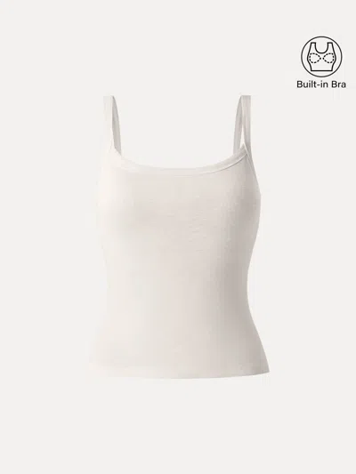 Oglmove Everyday Cotton Low Back New Airy Bra Tank In White