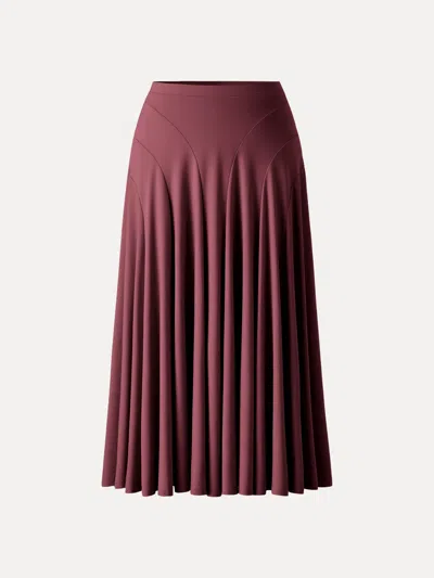 Oglmove Flowy Drapey Mid Rise Midi Skirt