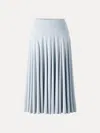 Oglmove Flowy Drapey Mid Rise Midi Skirt In Blue