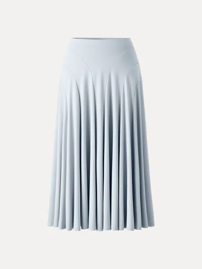 Oglmove Flowy Drapey Mid Rise Midi Skirt In Blue