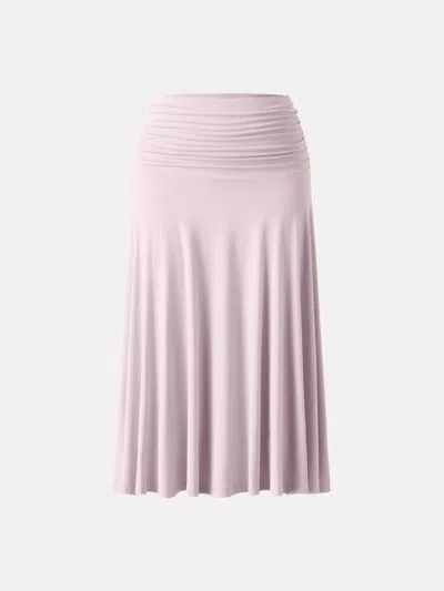 Oglmove Flowy Side A-line Midi Skirt In Primrose Pink