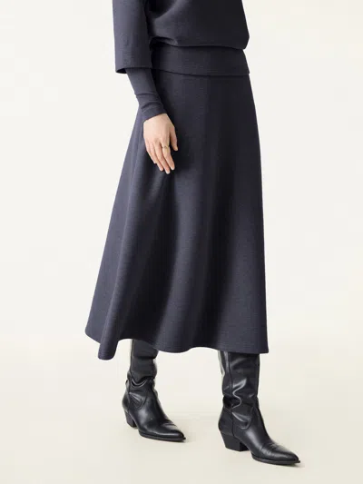 Oglmove Fuzzluxe Essential Midi A-line Circle Skirt In Black