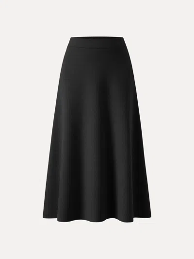 Oglmove Fuzzluxe Essential Midi A-line Circle Skirt In Black