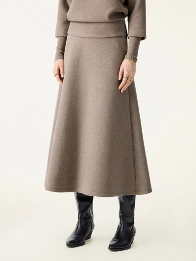 Oglmove Fuzzluxe Essential Midi A-line Circle Skirt In Purple