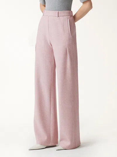 Oglmove Fuzzluxe High-rise Wide-leg Tuck Pants With Welt Pockets In Heather Millennial Pink
