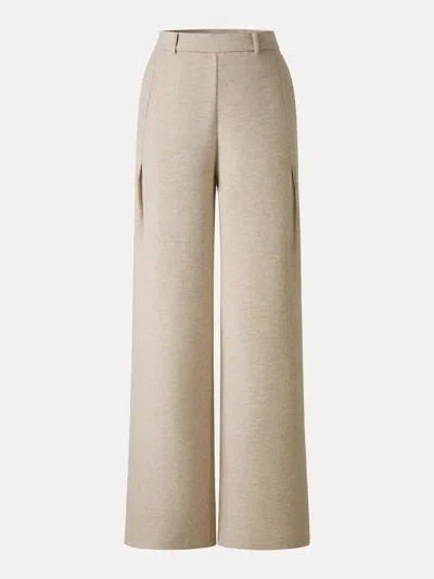Oglmove Fuzzluxe High-rise Wide-leg Tuck Pants With Welt Pockets In Neutral