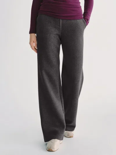 Oglmove Fuzzluxe Mid-rise Straight-leg Pants With Pockets In Gray