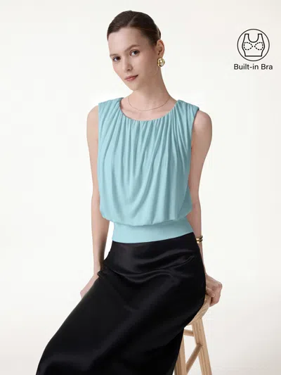 Oglmove Gathered Sleeveless Bra Top
