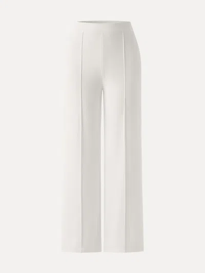 Oglmove Gingerwarm Mid-rise Straight-leg Pintuck Pants With Pockets In White
