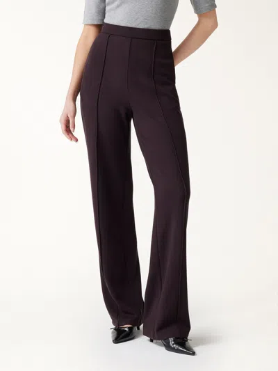 Oglmove Gingerwarm Mid-rise Straight-leg Pintuck Pants With Pockets In Purple