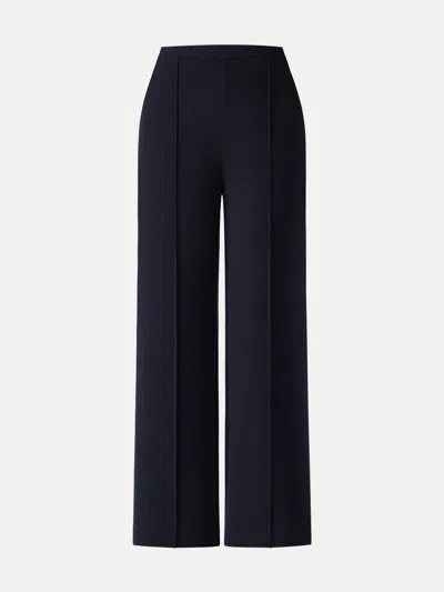 Oglmove Gingerwarm Mid-rise Straight-leg Pintuck Pants With Pockets In Blue