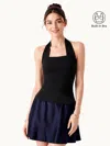 Oglmove Cooltouch Halter Going-out Bra Top In Black